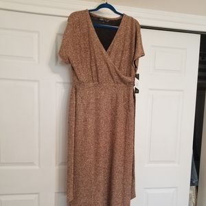 Metallic bronze Noelle maxi dress